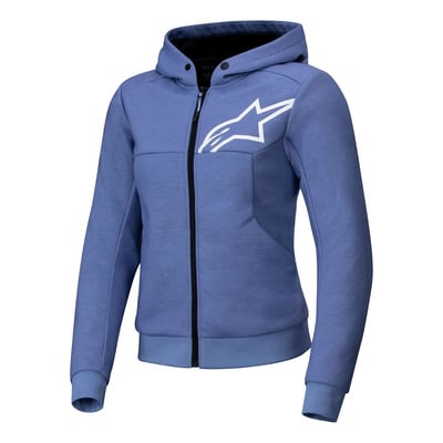 Sweat moto femme à capuche Alpinestars Stella Chrome V2 Sport blue/violet/white
