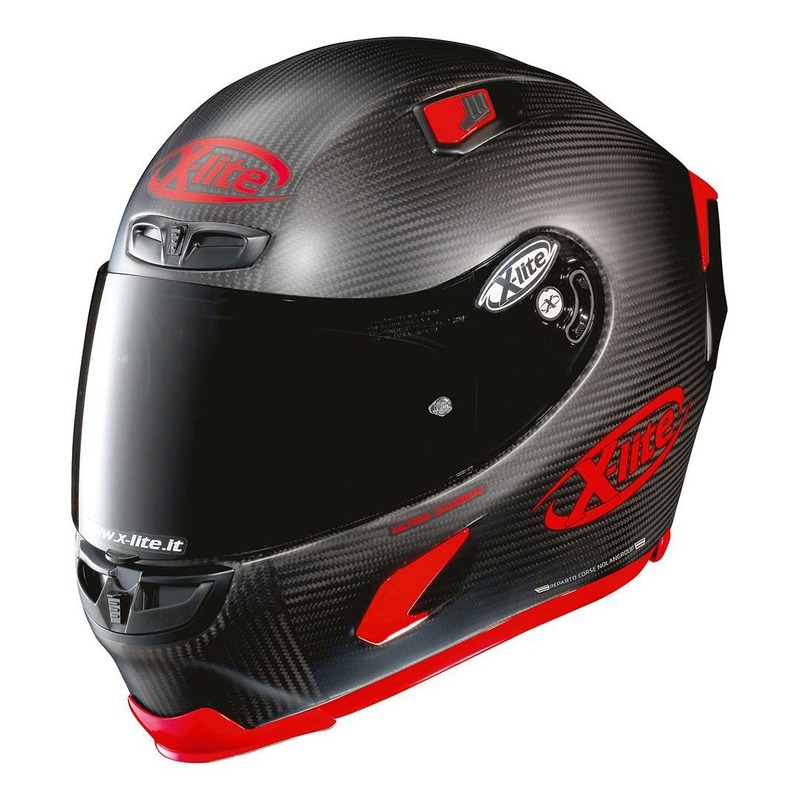 Casque intégral X-Lite X803 Ultra Carbon Puro Sport Mat rouge/carbone