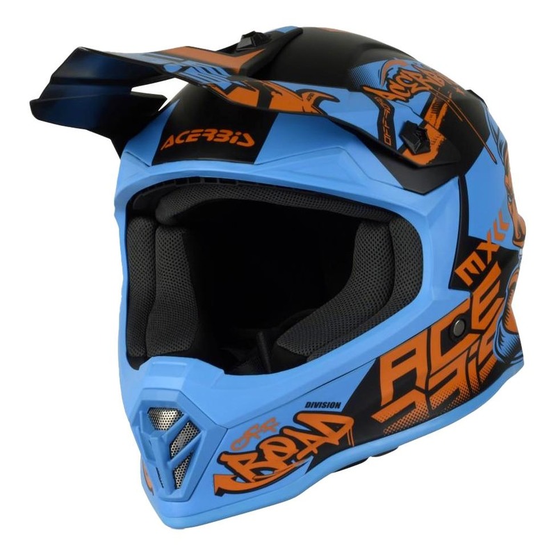Casque cross Acerbis Impact Steel Junior bleu/orange mat- S/50