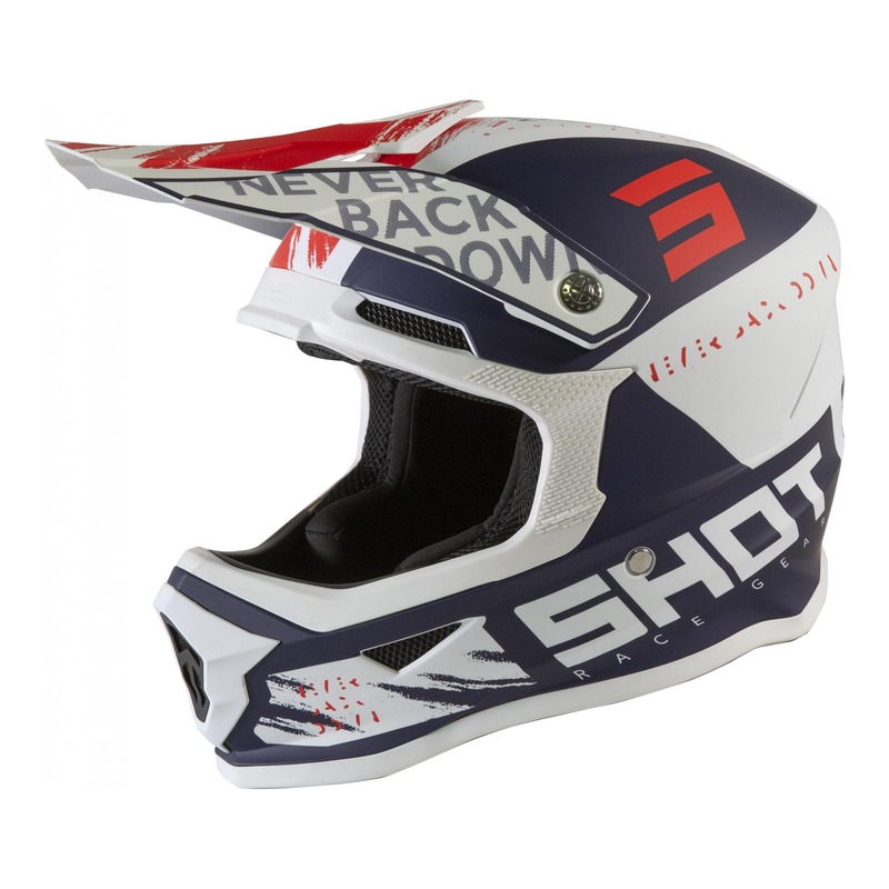 Casque cross enfant Shot Furious Draw mat bleu/rouge- S