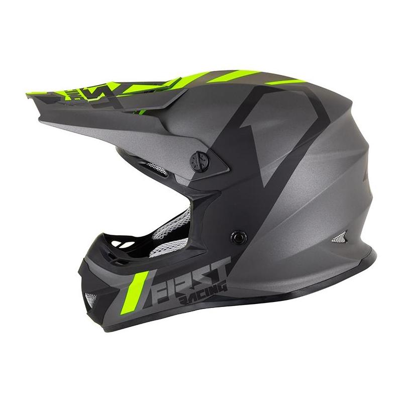 Casque cross First Racing K2 Polycarbonate gris/fluo/noir- S