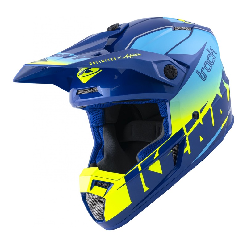 Casque cross Kenny Track Graphic navy/bleu/jaune fluo brillant 2022