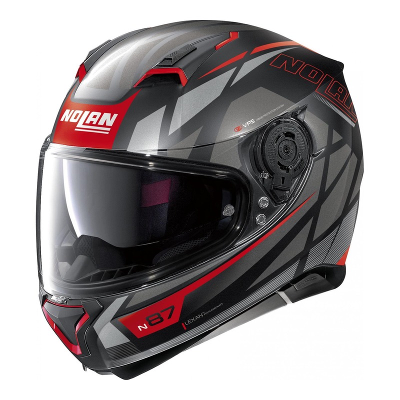 Casque intégral Nolan N87 Originality N-Com Mat noir/rouge- 2XS