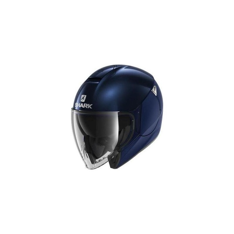 Casque jet Shark Citycruiser Dual Blank bleu foncé brillant/mat- XS
