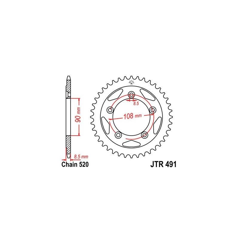 Couronne JT Sprockets Acier pas 520 38 dents - Pour Ducati 750 Paso Sp
