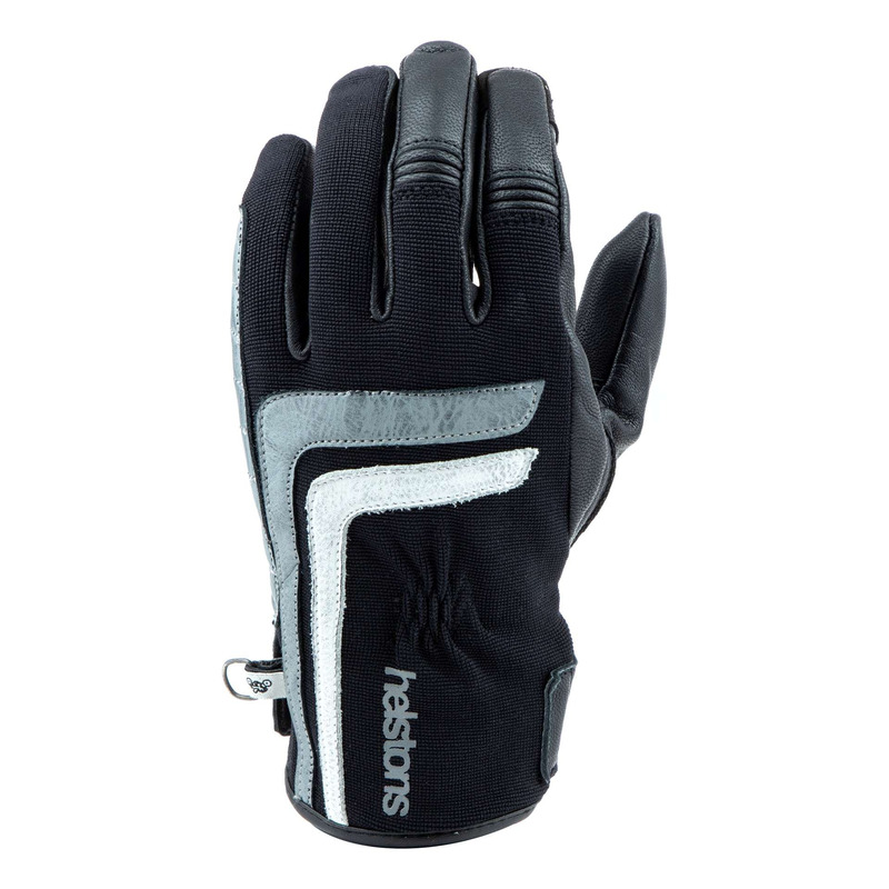 Gants cuir/textile Helstons Jeff /gris/blanc- T10