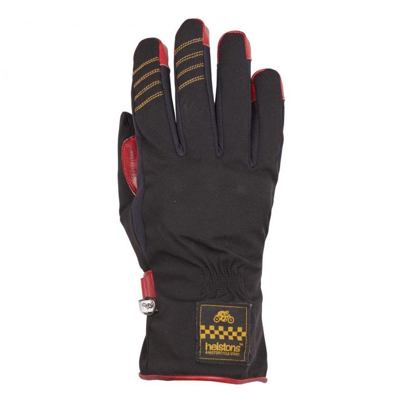Gants textile/cuir femme Helstons One Lady noir/rouge- T6