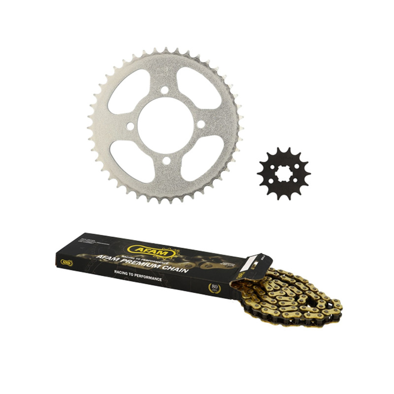 Kit chaîne Afam 14x43 Yamaha YBR 125 Custom 2008-16