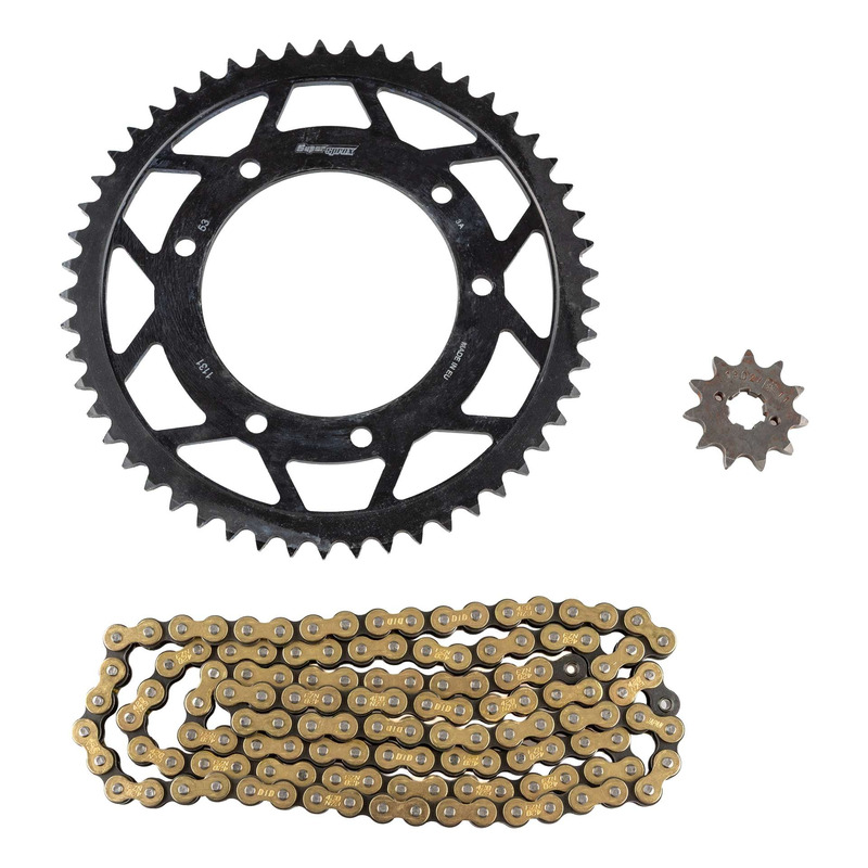 Kit chaÃ®ne DID type TT attache rapide pour Derbi R 50 X-Treme 06-11