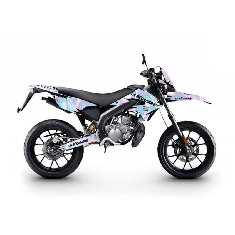 Kit déco La Bécanerie Team Edition blanc/noir holographique Derbi DR