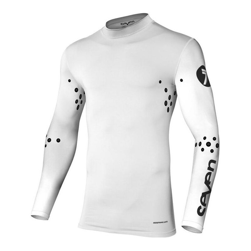 Maillot cross Seven Zero Straple Compression laser cut blanc