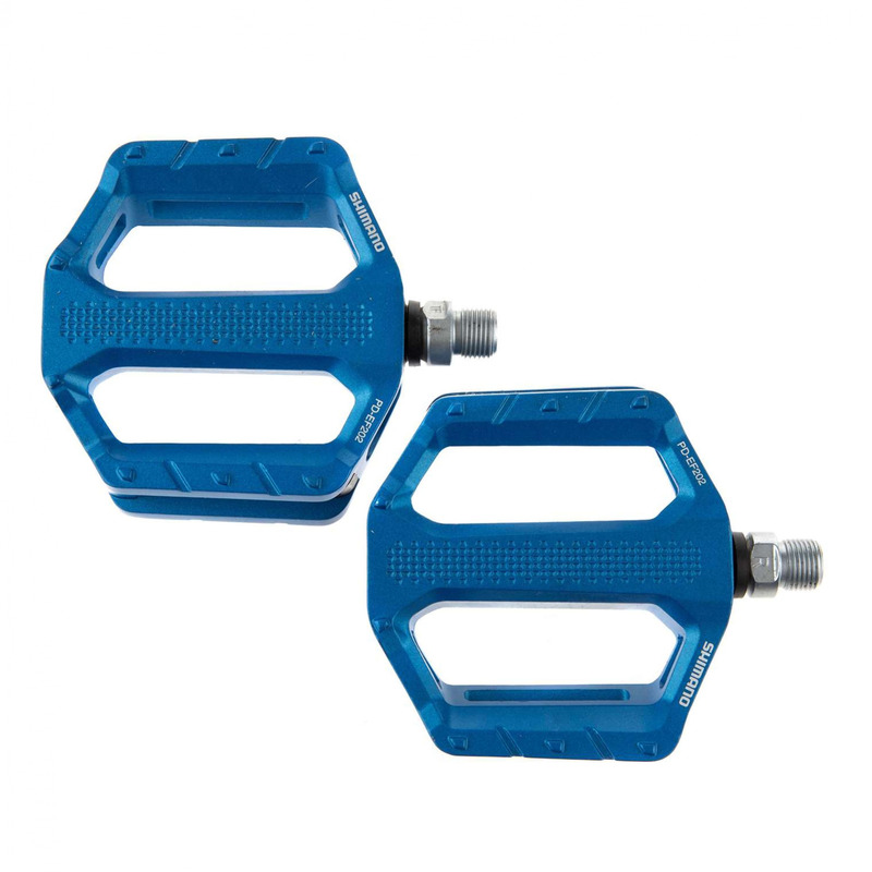 Pédales plates Shimano Explorer EF202 bleues