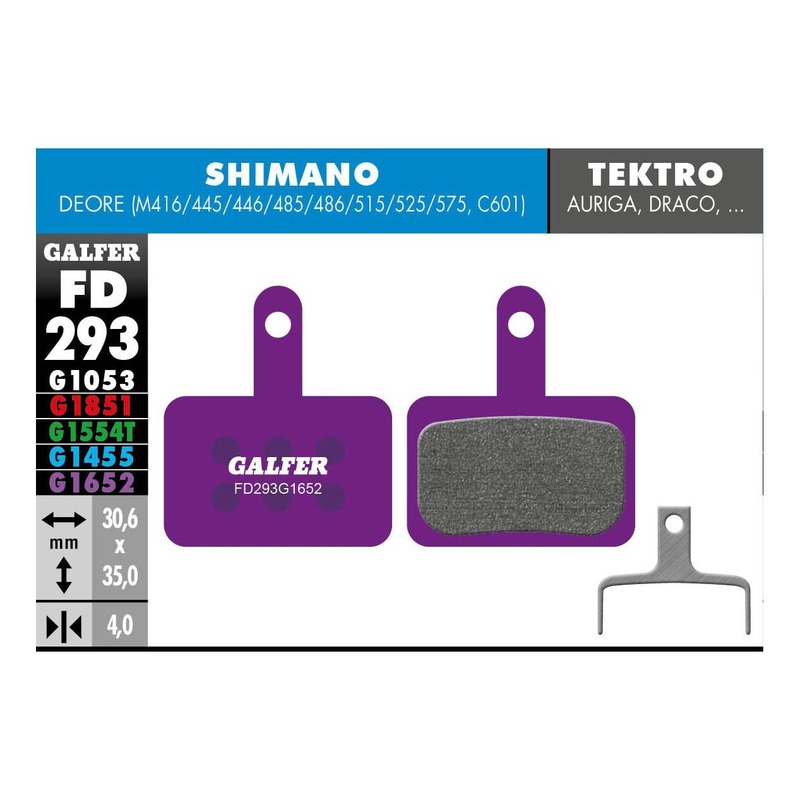 Plaquettes De Frein Galfer FD459 G1652 Pour Freins Avid X0 Trail, 7 Trail, 9 Trail, Guide - VTT/eBike