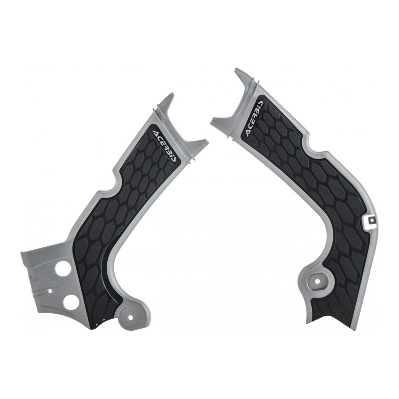 Protections de cadre Acerbis X-grip Honda CRF 450R 2017 argent (paire)