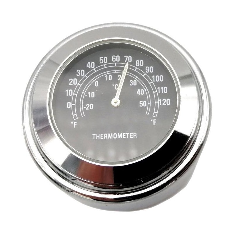 Thermomètre de guidon de moto 2 pièces 22-25mm (noir)