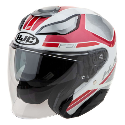 Casque jet HJC F31 Ceron MC8 gris/blanc/rose brillant