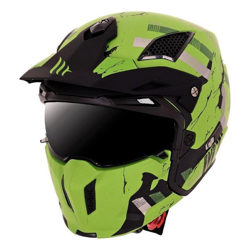 Casque transformable MT Helmets Streetfighter SV Skull vert mat