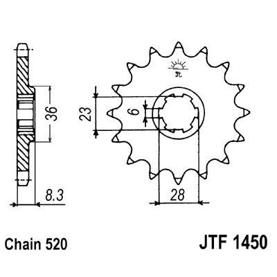 Pignon JT Sprockets Acier pas 520 14 dents - Pour Suzuki RM 500 83-84