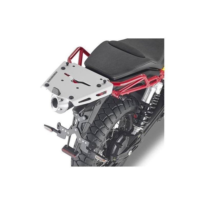Support spécifique et platine en aluminium Kappa pour top case Monokey Moto Guzzi V85 TT 19-20