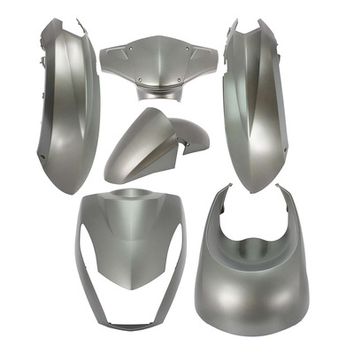Kit carrosserie gris mat (6 pièces) pour Peugeot 50 Kisbee 2t-4t phase 1 10-20