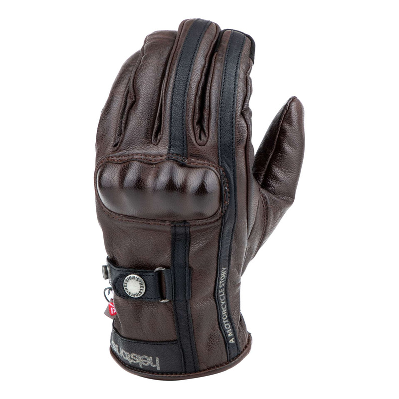 Gants cuir Helstons Burton choco/noir