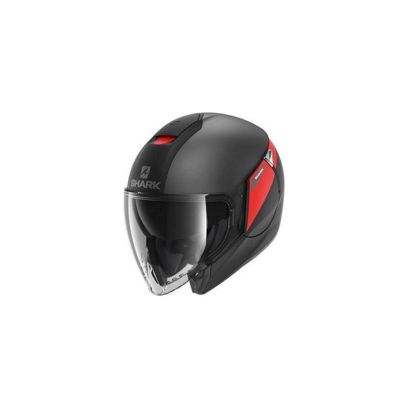 Casque jet Shark Citycruiser Karonn noir/anthracite/rouge mat- XS