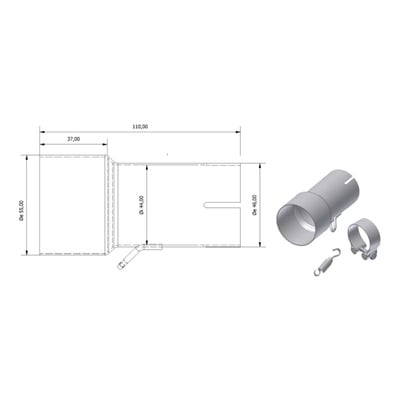 Adaptateur de silencieux Mivv Ø 55 et 44 mm