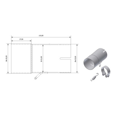 Adaptateur de silencieux Mivv Ø 55 et 51 mm