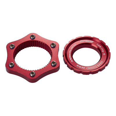 Adaptateur disque Reverse Centerlock vers 6 trous rouge