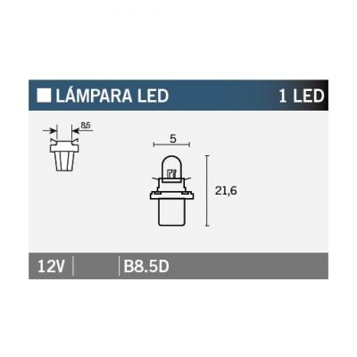 Ampoule Vicma B8,5D LED 12V Blanche