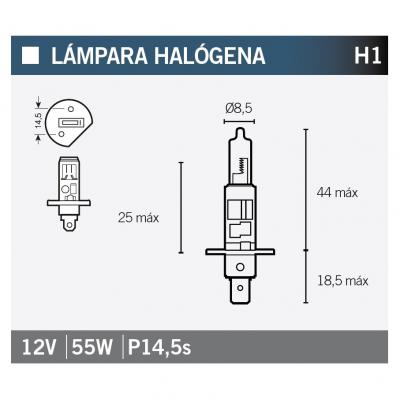 Ampoule Vicma H1 P14,5S Halogène 12V 55W