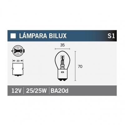 Ampoule Vicma S1 BA20D Bilux 12V 25/25W