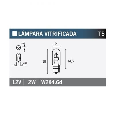 Ampoule Vicma T5 W2x4,6d 12V 2W