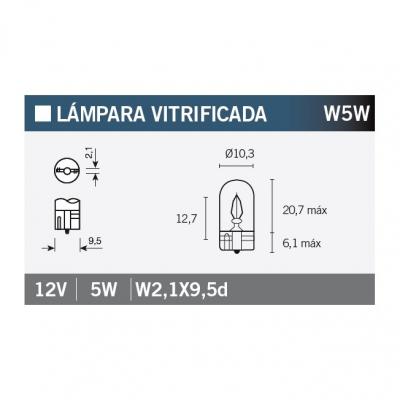 Ampoule Vicma W5W W2,1x9,5d 12V 5W