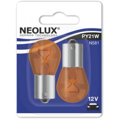 Ampoules Neolux 12V-21W BAU15S avec ergot décalé orange (x2)