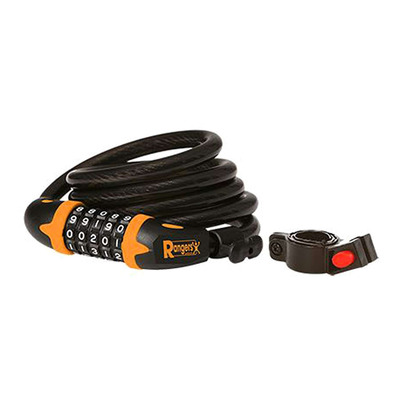 Antivol à câble Rangers à code Ø12mm x 80cm noir/orange (support inc)
