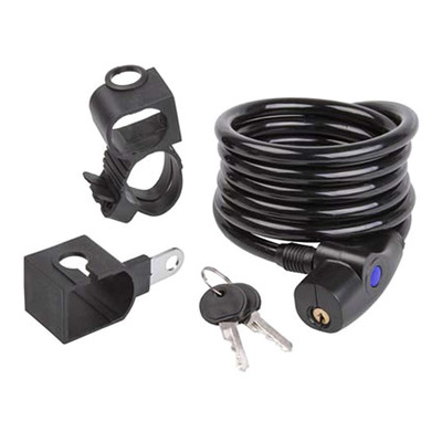 Antivol à câble Ultime Bike à clé Ø10mm x 1,80m noir (support inc)
