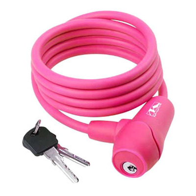 Antivol à câble Ultime Bike à clé Ø8mm x 1,50m rose