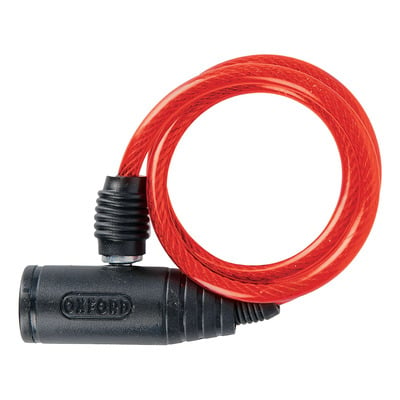 Antivol spiral Oxford Cable Lock rouge Ø6 x 60cm