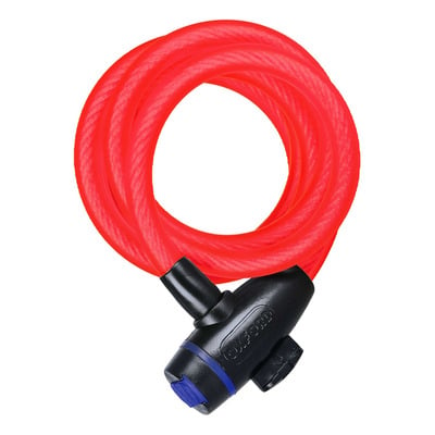Antivol spiral Oxford Ø12mm x 1,8m rouge