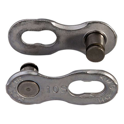 Attache rapide vélo KMC chaîne 10v EPT R anti-rouille argent (x2)