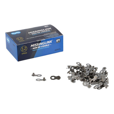 Attache rapide vélo KMC chaîne 12v EPT NR anti-rouille argent (x40)