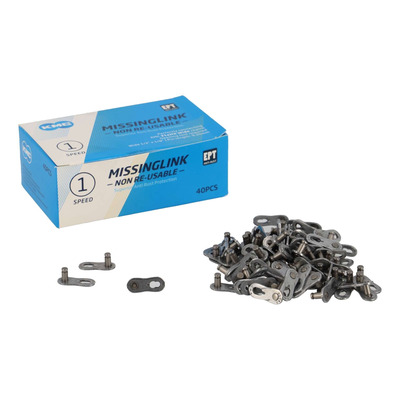 Attache rapide vélo KMC chaîne 1v Z1 EHX Wide EPT NR anti-rouille argent (x40)
