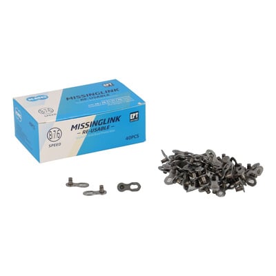 Attache rapide vélo KMC chaîne 7/8v EPT R anti-rouille argent (x40)