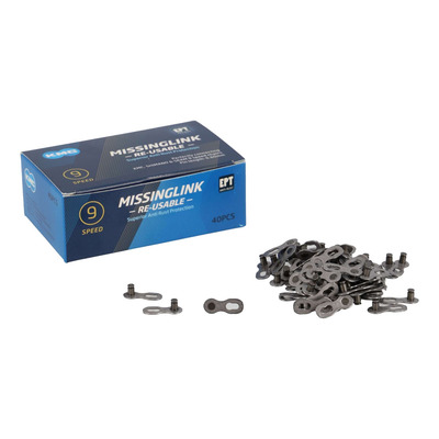 Attache rapide vélo KMC chaîne 9v EPT R anti-rouille argent (x40)