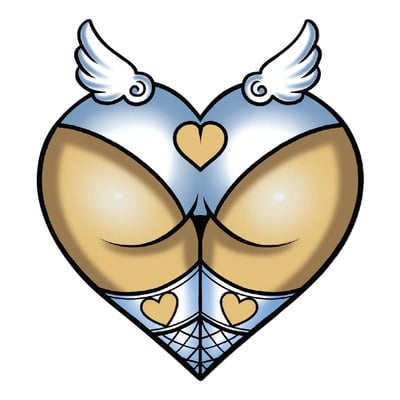 Autocollant Lethal Threat angel ass 60x80 mm