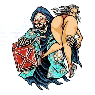 Autocollant Lethal Threat ass or gas 60x80 mm