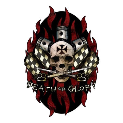 Autocollant Lethal Threat death or glory 60x80 mm