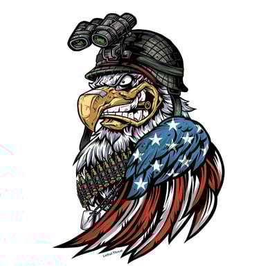 Autocollant Lethal Threat eagle marine 60x80 mm
