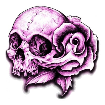 Autocollant Lethal Threat purple skull 60x80 mm